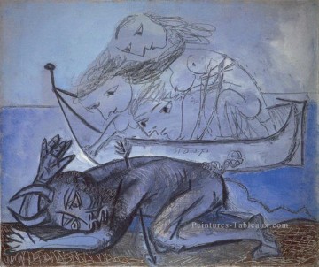 Tableaux abstraits célèbres œuvres - Barque de nalades et faune blesse 1937 Cubists